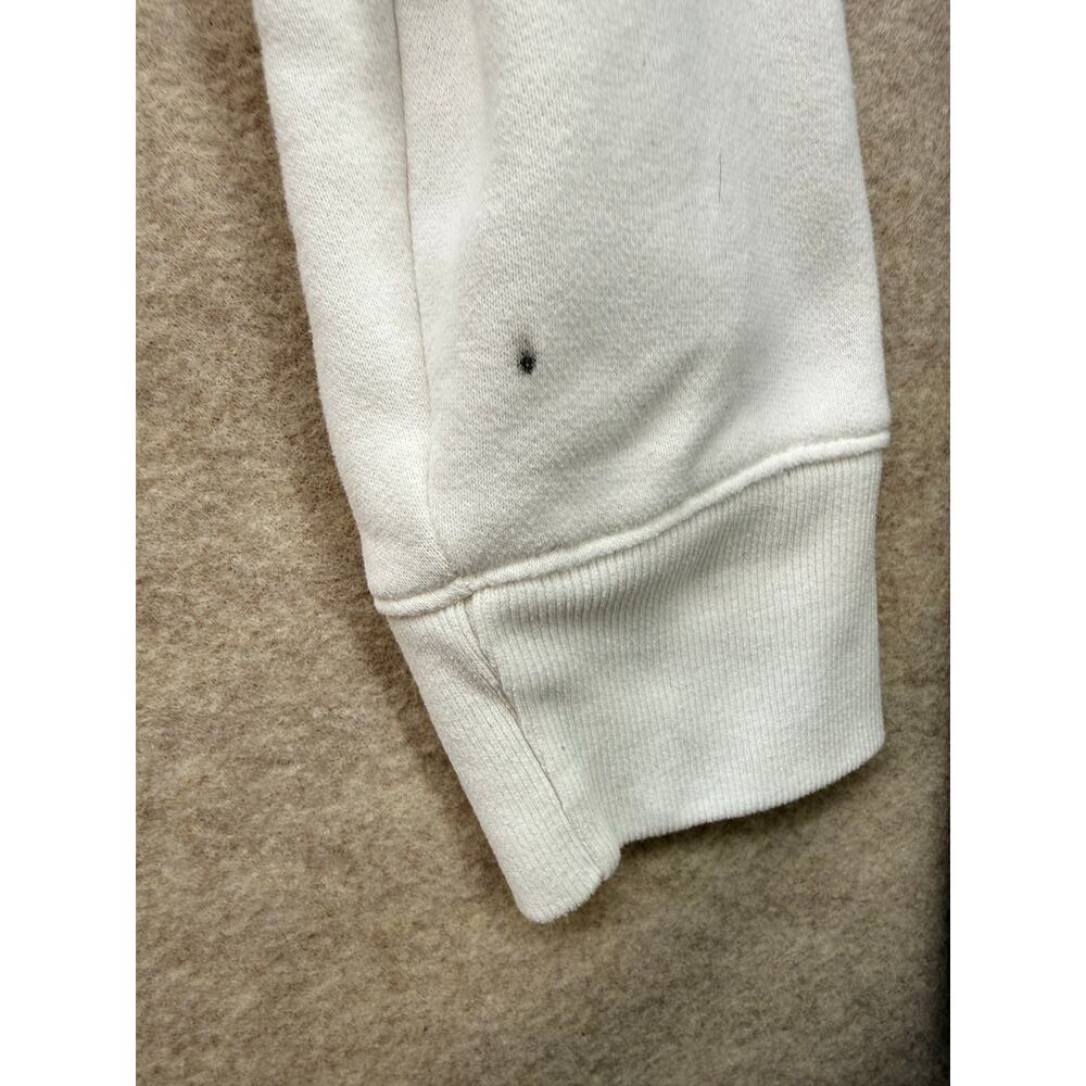 Hollister White Zip Up Hoodie Womens Medium Logo Fleece Sweatshirt - Picture 6 of 6